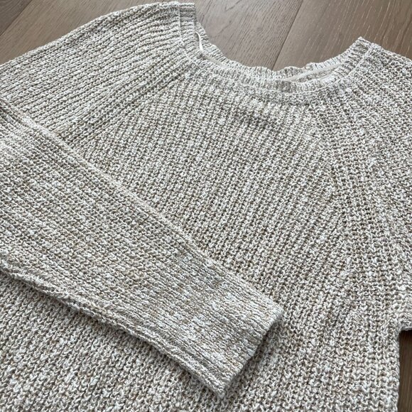 Free People Sweater Women Large Electric City Pullover Knit White Beige OB560520 - Picture 3 of 13